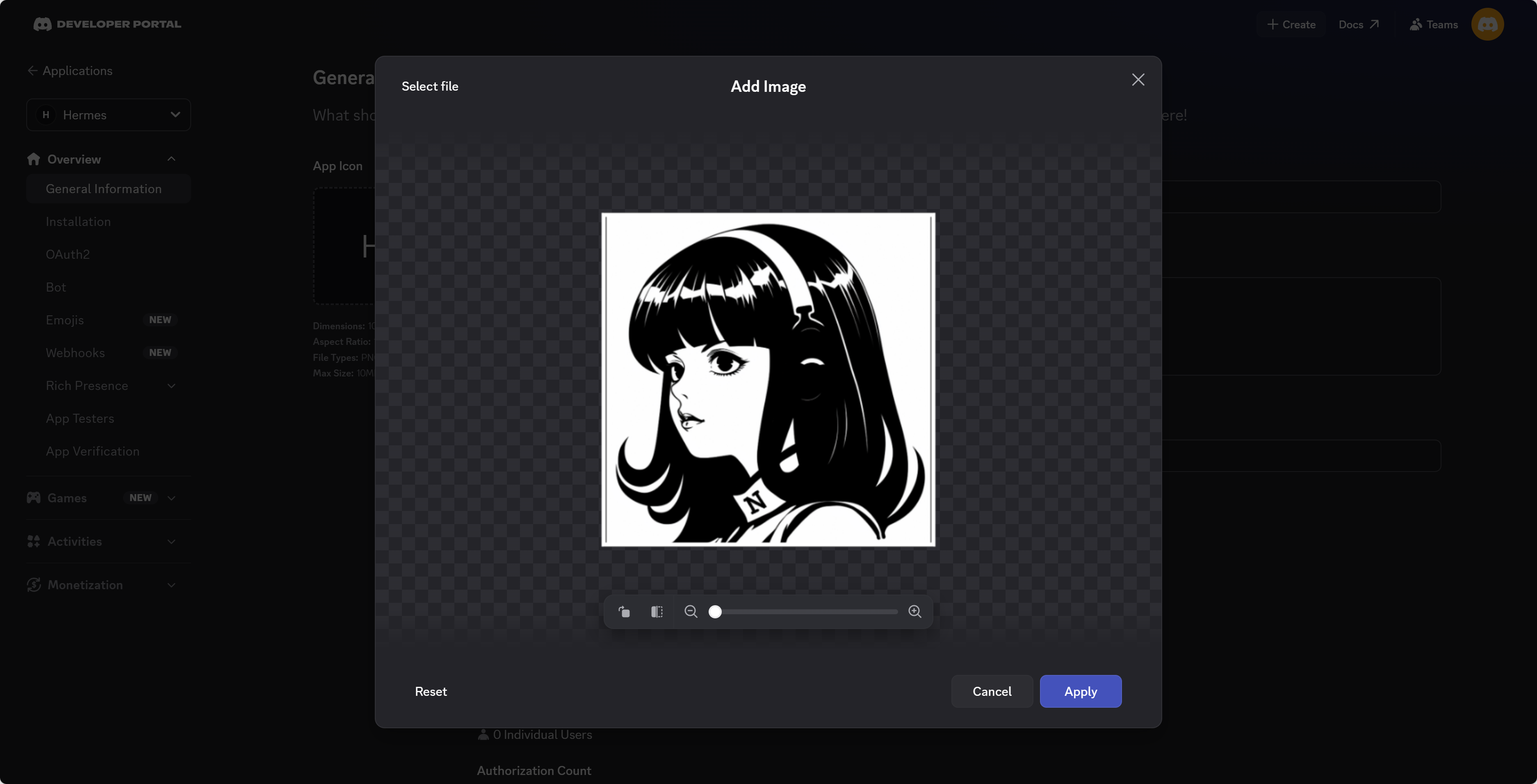 Discord Bot 头像上传与裁剪编辑器