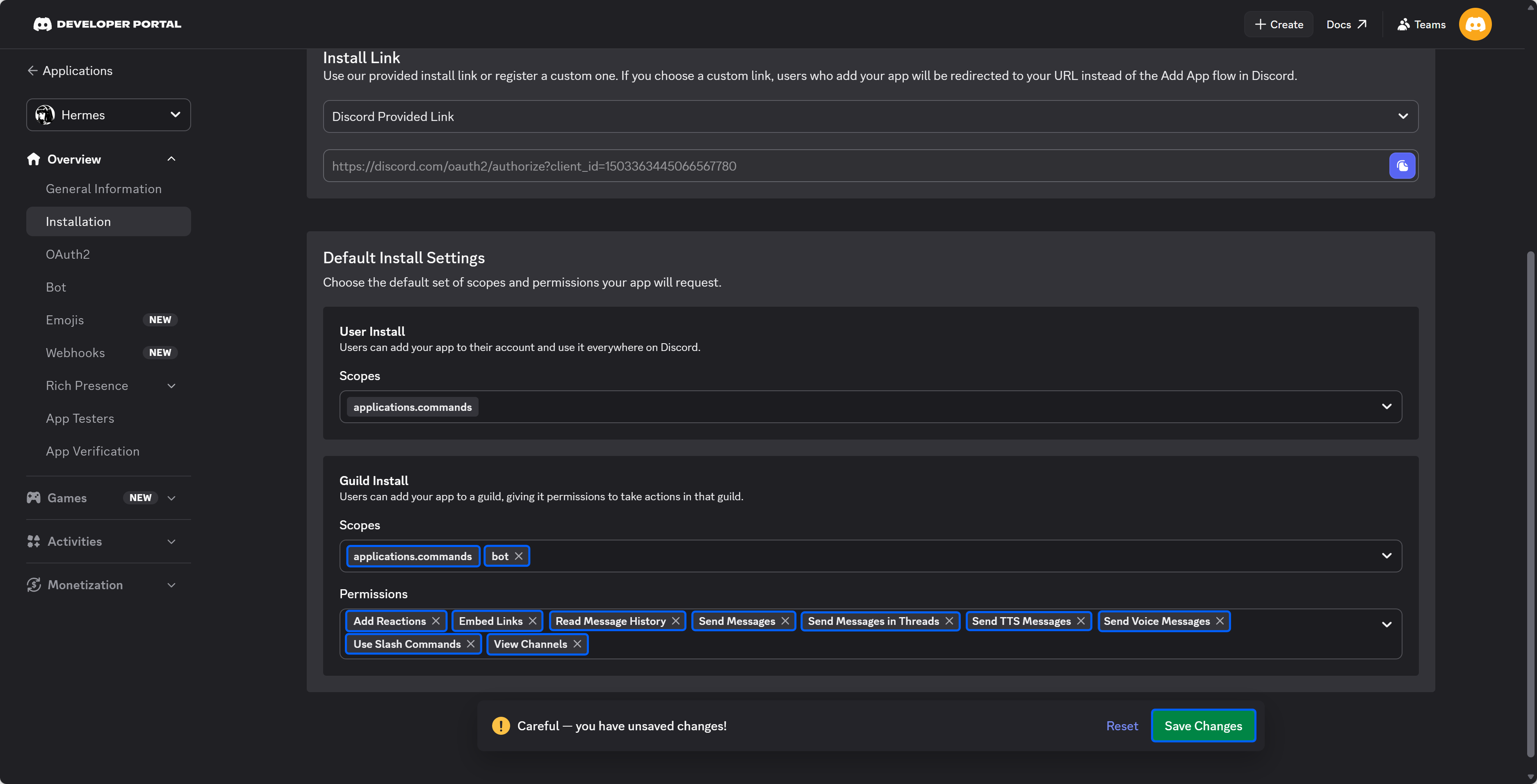 完整 Discord Bot 权限配置