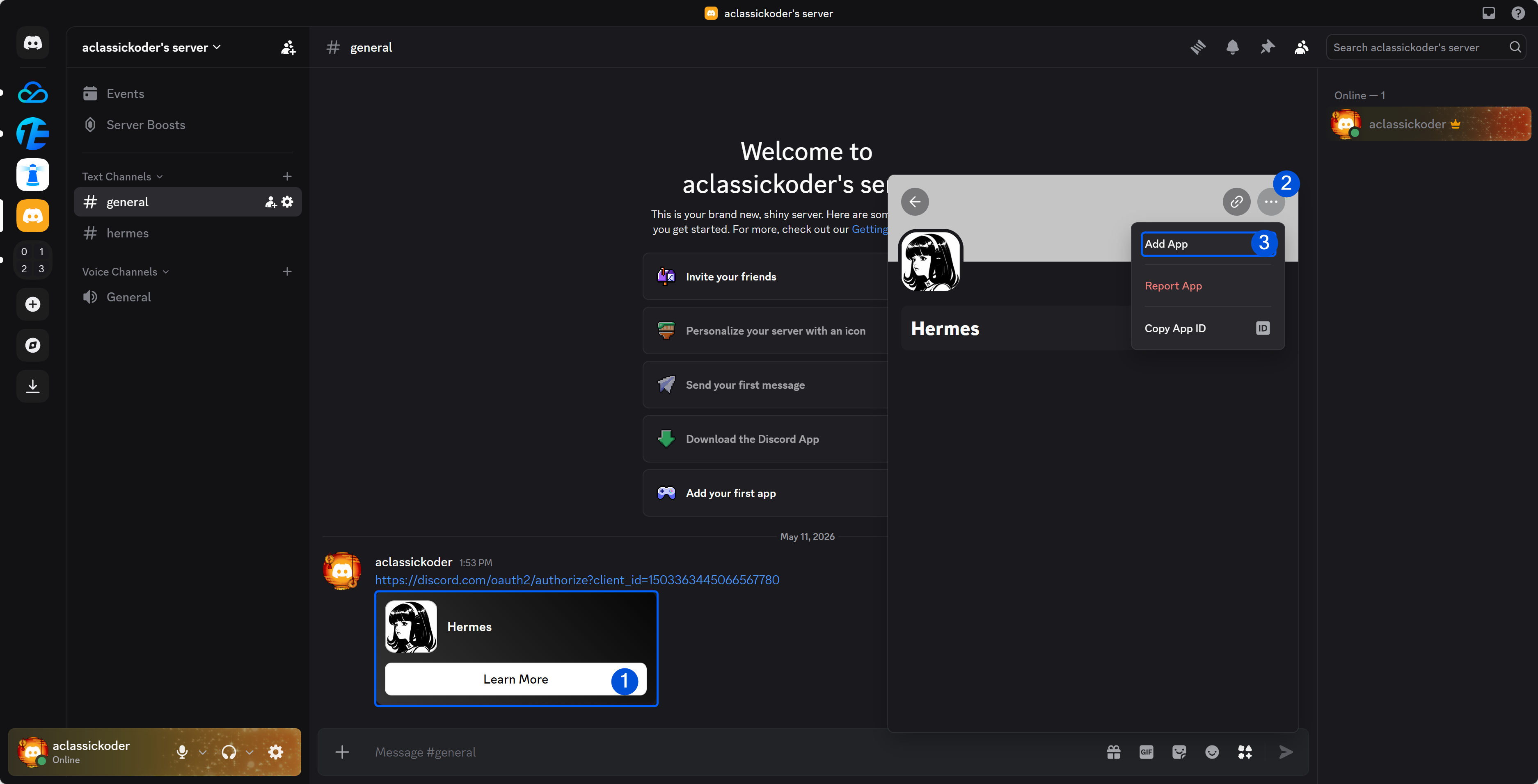 Discord Bot 安装链接复制